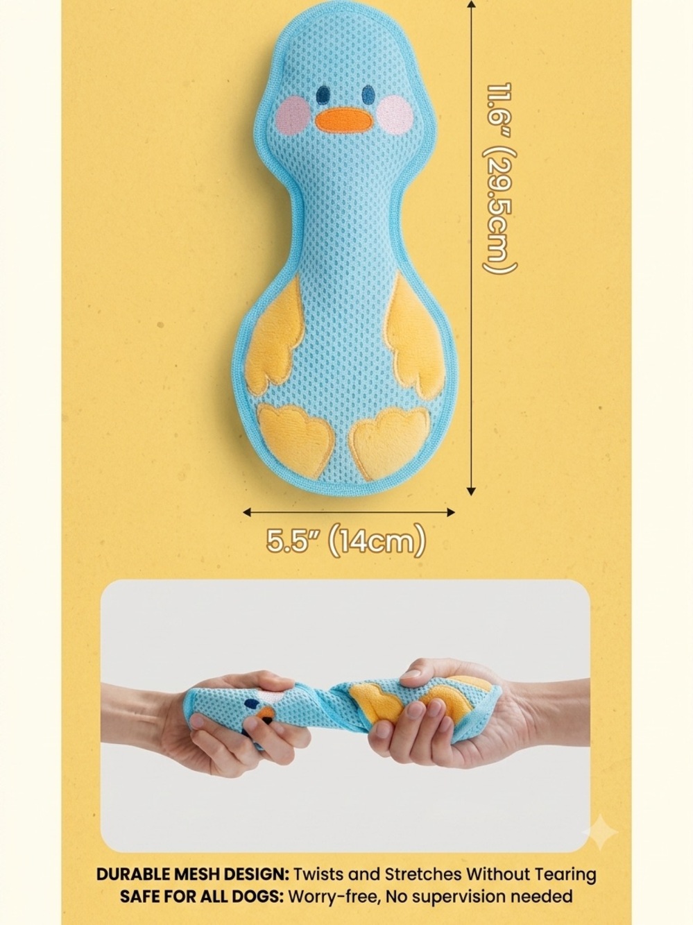 DURABITE Durable Squeaky Duck Dog Toy – | Brand New